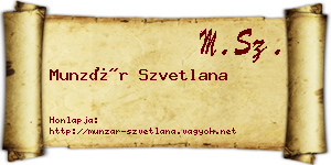 Munzár Szvetlana névjegykártya